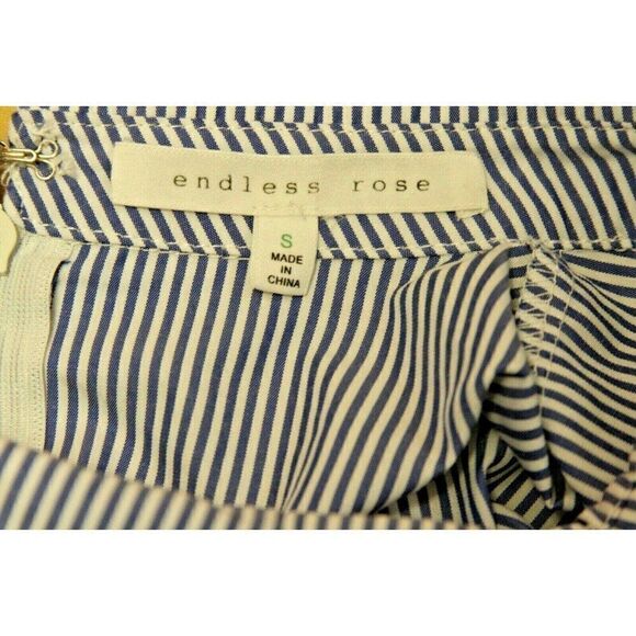 Endless Rose Womens Top Button Down Small Striped Lace Floral - Picture 8 of 8